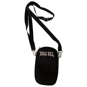 Dolls Kill Logo Water Resistant Crossbody Bag Black